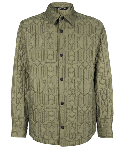Palm Angels All Monogram Jacket In Green