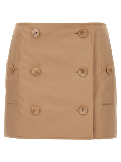 Burberry Button Cotton Skirt In Pink