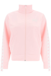 Golden Goose Logo-print Jersey Track Jacket In Rose Shadow White (pink)