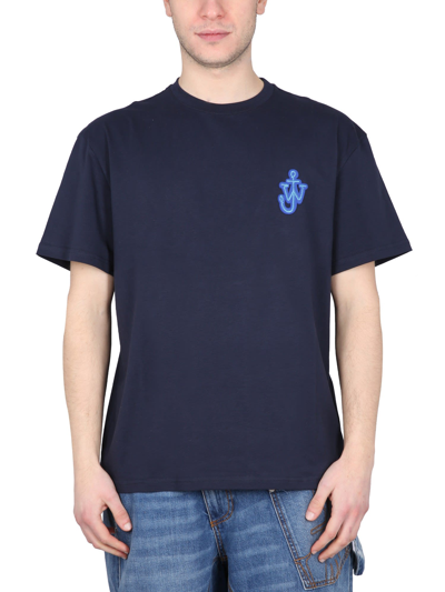 Jw Anderson Anchor Patch T-shirt In Blue
