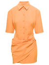 Jacquemus Orange Mini Shirt Dress La Robe Camisa In Orange