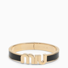 MIU MIU MIU MIU BLACK\/GOLD RIGID BRACELET