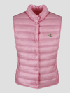 Moncler Logo-patch Quilted Gilet In Pink