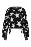 Stella Mccartney Starry Crew-neck Cropped Sweater In Black