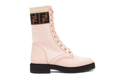 Pre-owned Fendi Rockoko Boots Pink (women's) In Pink/brown