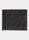 Abas Ostrich Bi-fold Wallet In Black