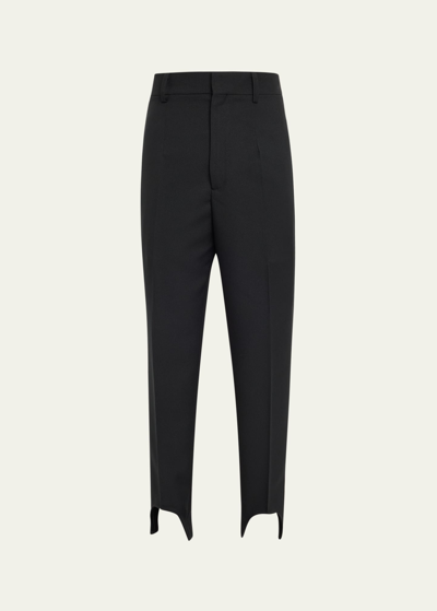 Random Identities Tapered Stirrup Trousers In Schwarz