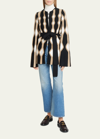 Chloé Renaissance Intarsia Cardigan With Self-tie Belt In Desertic Brown