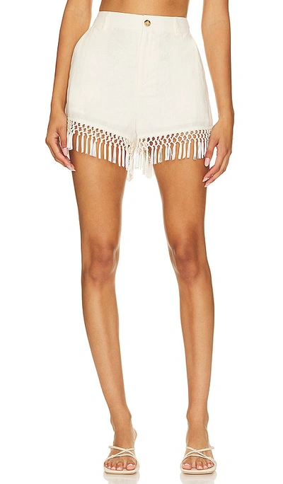 Cami Nyc Women's Semaj Fringe-trim Linen Shorts In Macadamia