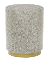 Peyton Lane Mother Of Pearl Contemporary Accent Table In Grey