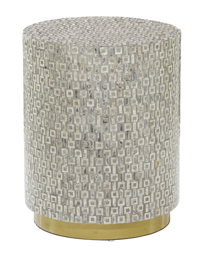 Peyton Lane Mother Of Pearl Contemporary Accent Table In Grey