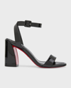 Christian Louboutin Womens Black Miss Sabina 85 Patent-leather Heeled Sandals In Black