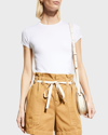 Majestic Crewneck Short-sleeve Cotton Silk Touch T-shirt In White