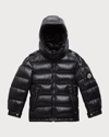 Moncler Kids' New Maya Hooded Down Puffer Jacket In Black