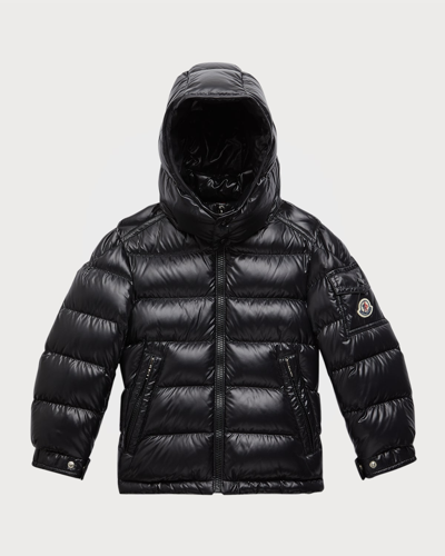 Moncler Kids' New Maya Hooded Down Puffer Jacket In 999 Black