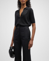 Gabriela Hearst Frank Cashmere Polo Top In Black