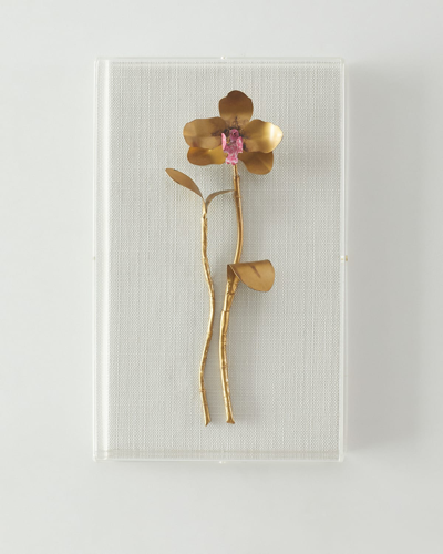 Tommy Mitchell Gilded And Painted Orchid Study 2 Wall Decor