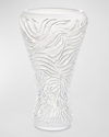 LALIQUE ZEBRE VASE, SATIN FINISH