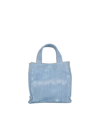 Acne Studios Women's Mini Denim Shopper Bag With Logo In Blue