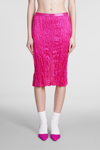 Acne Studios Fuchsia Silk Blend Skirt In Fuxia