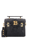 Balmain B Buzz 23 Crossbody Bag In Grid Padded Calfskin In 0pa Noir