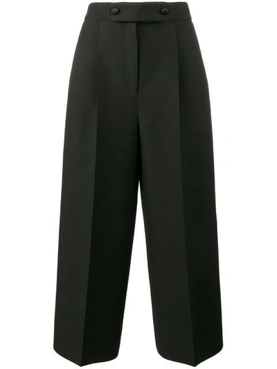 Valentino Wool And Silk-blend Crepe Culottes In Black