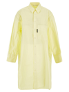 Palm Angels Overlogo Shirt Dress In Yellow Black