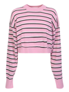 PALM ANGELS PALM ANGELS STRIPES CROPPED PULLOVER