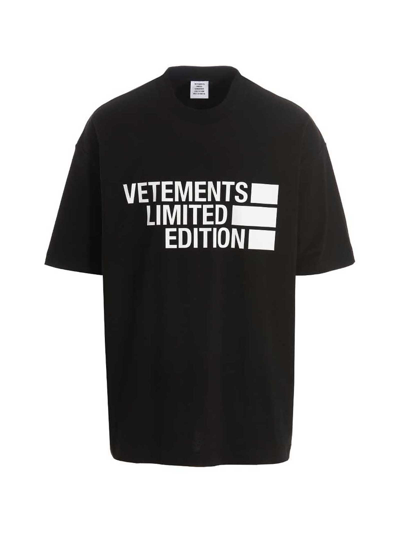 Vetements Big Limited Edition Cotton T-shirt In Black,white