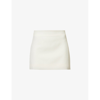 WARDROBE.NYC WARDROBE.NYC WOMEN'S OFF WHITE COLUMN MID-RISE WOOL MINI SKIRT,67254072