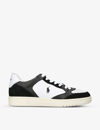 Polo Ralph Lauren Court Lux Leather Low-top Trainers In White/blk