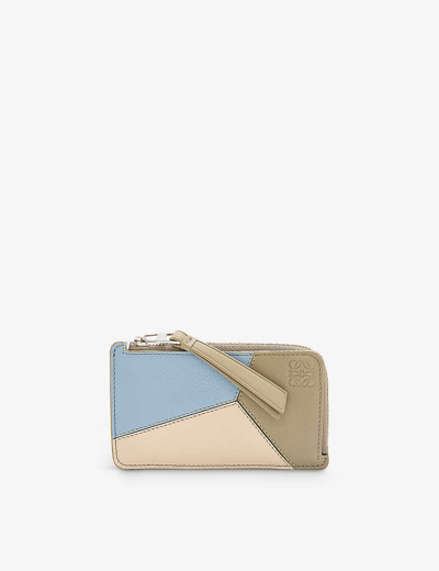 Loewe Leather Puzzle Coin And Card Holder In Multicolor