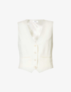 Wardrobe.nyc Womens Off White V-neck Back-strap Wool Vest