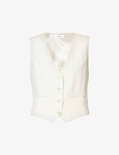 Wardrobe.nyc Cropped Wool Vest In Ofwht Off White