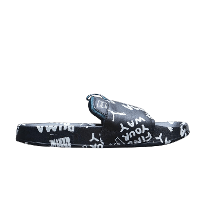 Pre-owned Puma Shantell Martin X Wmns Leadcat Graphic Slide In Black