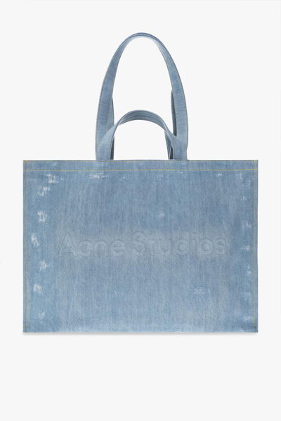 Acne Studios Denim Shopper Bag In Light Blue