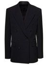 BALENCIAGA BALENCIAGA BLACK DOUBLE-BREASTED BLAZER WITH PEAKED REVERS IN WOOL BLEND MAN