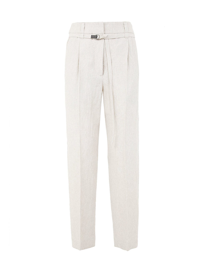 Brunello Cucinelli Straight Trousers In Sand