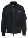 BURBERRY BURBERRY BLUE BOMBER JACKET WITH LOGO PRINT ON FRONT AND BACK IN POLYAMIDE MAN