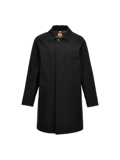 Burberry Mid-length Camden Heritage Car Coat In Black