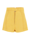 Jacquemus Le Short Areia High-rise Linen-blend Shorts In Yellow