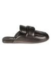 Prada Soft Sabots Aus Gepolstertem Nappa-leder In Black