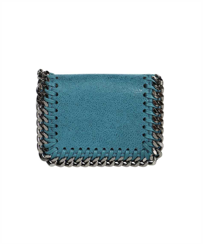 Stella Mccartney Falabella Small Wallet In Turquoise