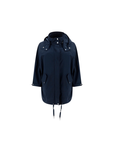 Woolrich Summer Anorak In Melton Blue
