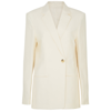 Helmut Lang Linen Viscose Blazer Jacket In Ivory