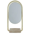 Aytm Angui Table Mirror In Travertine & Gold