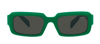 Prada Pr 27zs 11l08z Rectangle Sunglasses In Green