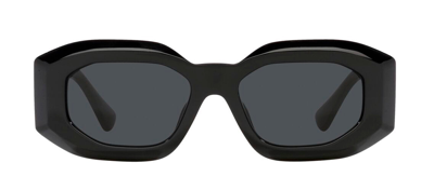 Versace Geometric-frame Tinted Sunglasses In Grey