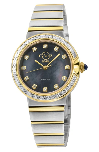 Gv2 Sorrento Swiss Quartz Diamond Bracelet Watch, 32mm In Two Tone