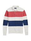 VINEYARD VINES MEN'S BLOCKED STRIPE SURFSIDE CAM LONG-SLEEVE POLO SHIRT